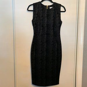 Calvin Klein Black Dress Snake Print Velvet Sz 2
